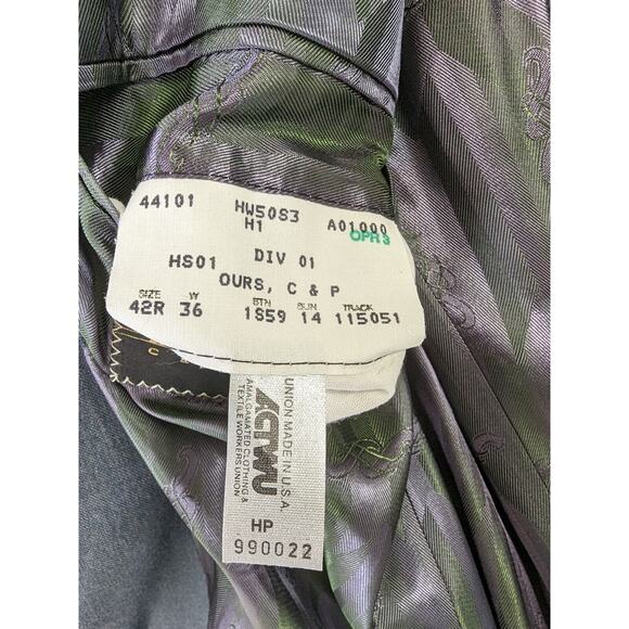 Vintage LeBaron Wool Blazer‎ Men's Size 42R Union Made USA Gray Model Howell New - Picture 7 of 16